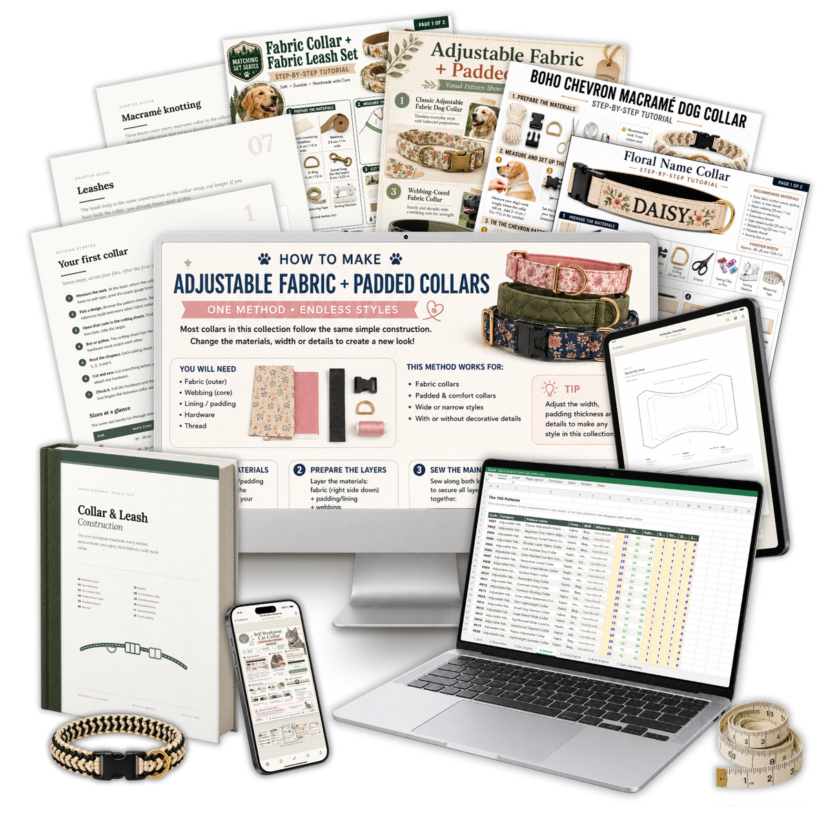 The Collar and Craft Pattern Bundle: 100 Dog & Cat Collar and Leash Patterns